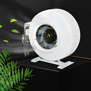 MYOYAY 6 Inch Inline Duct Ventilation Fan 440 CFM Duct Exhaust Blower Centrifugal Fan Turbine Fan for Grow Tent Grounded Power Cord