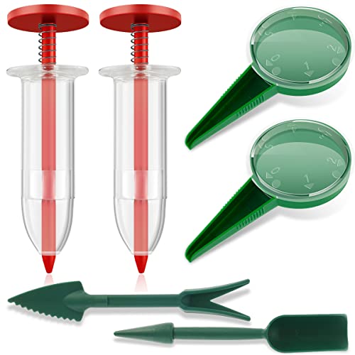 6Pcs Mini Sowing Seed Dispenser, Seed Planter Tool, Handheld Seed Planter, Seed Sower Tool, Mini Hand Seed Spreader, Garden Seed Planter, Small Seed Spreader with Seedlings Dibber Widger for Spreading