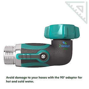 2WAYZ - 90 Degree Hose Elbow for RV, 90 Degree Hose Adapter for RV, Hose Angle Connector, Water Hose Shut Off Valve, Garden Hose Elbow, Hose elbow 90, 90 degree water hose elbow for rv