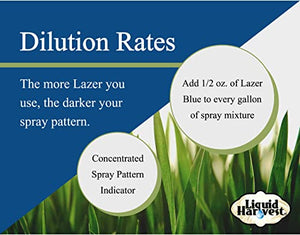Liquid Harvest Lazer Blue Concentrated Spray Pattern Indicator 8 Ounces Perfect Weed Dye, Herbicide Fertilizer Marking Turf Mark and Marker