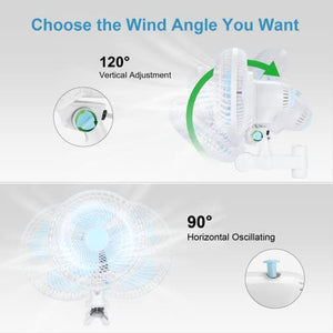 Fanspex 6" Grow Tent Fan Oscillating Clip on for Hydroponic, 0.59''-1'' Pole Mount with 8.2 Ft Long Cord, 39dB Quiet Operation, 2-Speeds