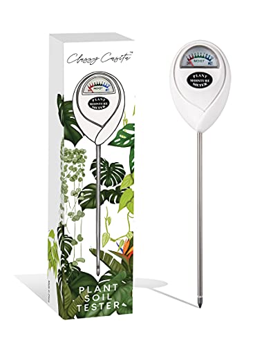 Classy Casita Soil Moisture Meter: Houseplant Care with eBook - Hydrometer Sensor For Plants - Essential Moisture Meter for Indoor & Outdoor Plants - Gardening Gadgets & Houseplant Accessories - White