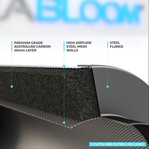 TerraBloom 6” Grow Tent Ventilation Combo - Latest Model 6” EC Duct Fan, 6”x24" Premium Activated Air Carbon Filter and 6" x 8 Ft Lightproof ducting for Large Tents and Grow Rooms