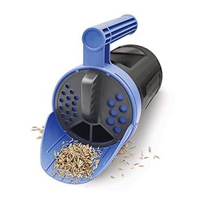 Snow Joe Sun Joe SJSPD1 Handheld All-Season Multi-Purpose Spreader, 5 lbs, w/Adjustable Dial Flow Control, Blue/Black