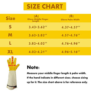 GLOSAV Gardening Gloves Thorn Proof for Rose Pruning & Cactus Trimming, Long Leather Garden Gloves for Women & Men (Medium)