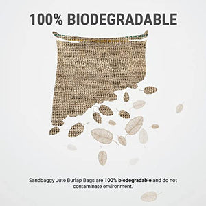 Sandbaggy 24" x 40" Burlap Plant Cover Bags - Frost & Freeze Protection Cloth for Outdoor Trees, Shrubs, Plants in Winter - Reusable, 100% Natural Burlap (1 Bag)