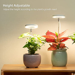 LORDEM Grow Light, Full Spectrum LED Plant Light for Indoor Plants, Height Adjustable Growing Lamp with Auto On/Off Timer 4/8/12H, 4 Dimmable Brightness, Ideal for Small Plants