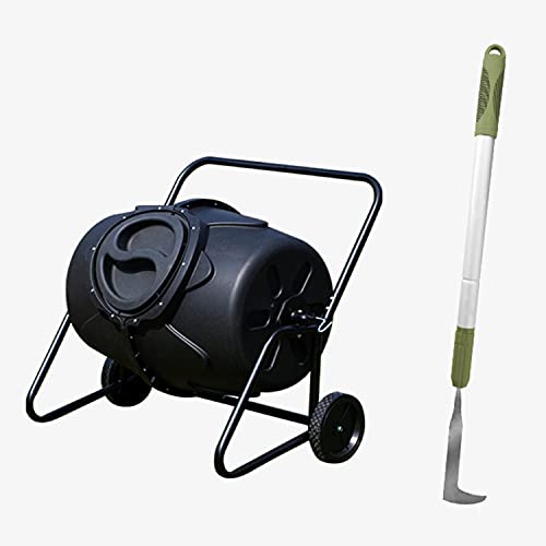 DACUN Heavy-Duty Composting Tumblers w/Manual Weeders, Outdoor Composting Bins w/Wheels, 45-Gallon/170L Garden Waste Bin, Yard Trash Can Food Trash Fertilizer Barrel