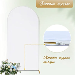 Spandex Fitted Arch Backdrop Cover Chiara Backdrop Cover,2-Sided Wedding Arch Cover for Wedding Ceremony Birthday Party Baby Shower Banquet Decoration (3.3 x 6.6 ft, White)