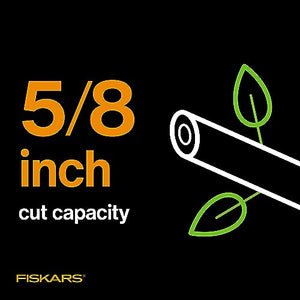 Fiskars SoftGrip Bypass Pruner 5/8" Tree and Branch Cutter - Bypass Pruning Shears and Garden Clippers with Sharp Precision-Ground Steel Blade