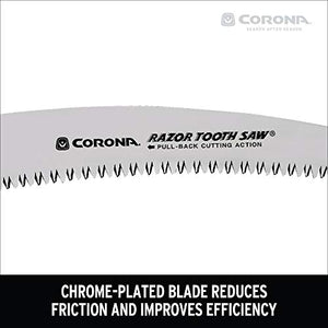 Corona Tools 10-Inch RazorTOOTH Folding Saw | Pruning Saw Designed for Single-Hand Use | Curved Blade Hand Saw | Cuts Branches Up to 6" in Diameter | RS 7265D