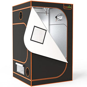 Grow Tent 4x4 Highest Density 1680D, Hydroponic Tent Attached with Enhanced Zippers, Observation Window and Floor Tray, Indoor Growing Tent 48''x48''x80''-CastleGreens