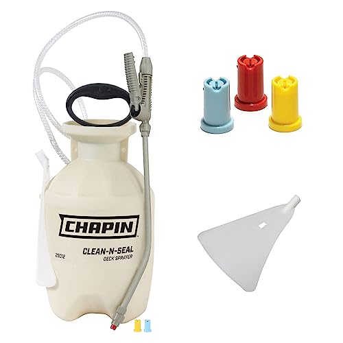 Chapin International 1-Gallon Seal Poly Sprayer for Deck Cleaners and Transparent Stains and Sealers Chapin 25012 Clean 'N, Yellow/Black