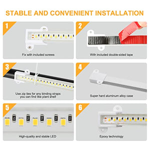 Mosthink LED Plant Grow Light Strips, Full Spectrum for Indoor Plants with Auto ON & Off Timer,10 Dimmable Levels, 36W Sunlike Grow Lamp for Seedlings Hydroponics,3 Pack (16 Inches)