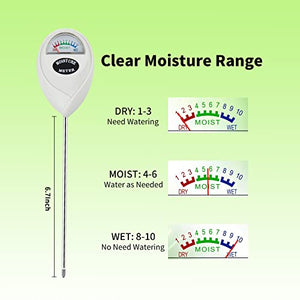IUSEIT Soil Moisture Meter,Soil Hygrometer for Plants, Soil Water Gauge Meter Indoor Outdoor, Soil Moisture Sensor for Garden, Lawn, Farm Plants Care(White)
