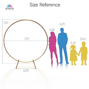 7.2Ft Round Backdrop Stand Circle Balloon Arch Frame Kit for Wedding Flower Ring Party Background Decoration (Aluminum/Gold)……
