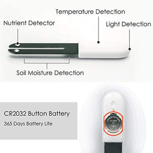 WANFEI Plant Monitor Soil Test Kit,Flower Care Soil Tester Smart Plant Tracker Intelligent Sensor Plants Detector Bluetooth Monitor for Light Moisture Fertility Temperature Level for iOS and Android