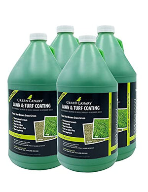 4 Gallons Green Canary Pre-Mixed Grass Colorant -Includes One Battery Powered Sprayer - Environmentally Safe, Natural Looking Turf, Green Grass Paint, Ready to Apply Grass Colorant, Made in USA