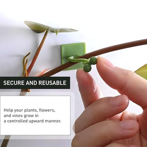 Wall Plant Clips for Climbing Plants - 110Pcs Green Vine Plant Support Plastic Clips Plant Accessories Self Adhesive Clips for Hanging plant hooks indoor - Self Adhesive Cable Clips Wall Plant Holder
