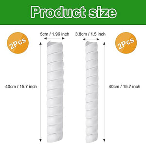 FCENDS Tree Trunk Protector,4 Pcs Plastic Spiral Tree Guard, Plastic Tree Bark Wraps to Protect Bark from Animals and Lawn Mowers (White-4PCS)