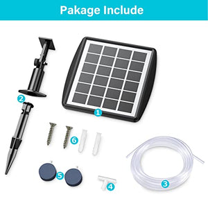 NFESOLAR Solar Pond Aerator, 2 Modes Battery Powered Solar Aerator for Ponds Outdoor, Solar Aquarium Air Pump Pool Aerator for Small Fish Pond Stock Tank Hydroponics Wildlife