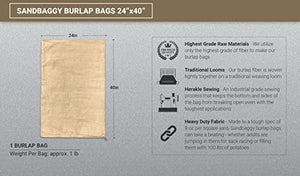 Sandbaggy 24" x 40" Burlap Plant Cover Bags - Frost & Freeze Protection Cloth for Outdoor Trees, Shrubs, Plants in Winter - Reusable, 100% Natural Burlap (1 Bag)