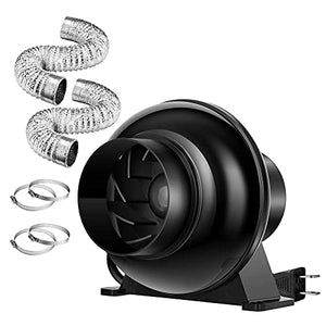 VIVOSUN 4 Inch Inline Ventilation Fan with 2 Pack 4 Inch 8 Feet Ducting