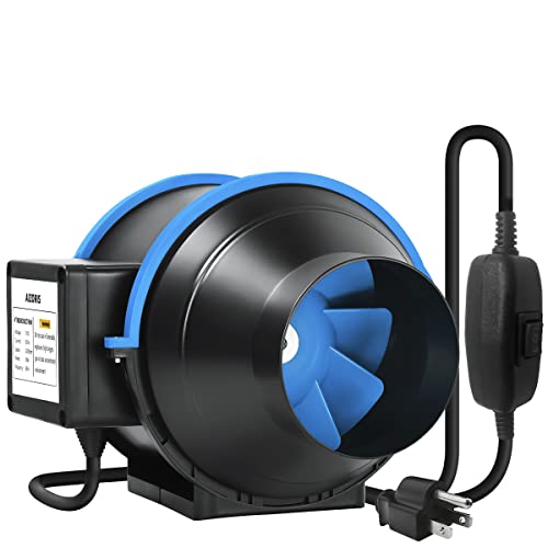 AIZORIS Quiet 4Inch Inline Duct Fan,Vent Booster Fan with Speed Controller,It Comes with 1.5 Meters of Wire,Suit for Grow Tent Planting and Indoor Place Ventilation-4 inch