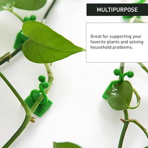Wall Plant Clips for Climbing Plants - 110Pcs Green Vine Plant Support Plastic Clips Plant Accessories Self Adhesive Clips for Hanging plant hooks indoor - Self Adhesive Cable Clips Wall Plant Holder