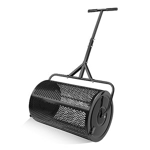 Maylaviu peat Moss Spreader 24 Inch Compost Spreader Fertilizer spreaders Roller with Upgrade T Shaped Handle,Easy to Assemble top Soil Spreader for Lawn and Garden Care Manure Spreaders Roller