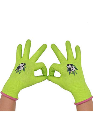 HANDLANDY Kids Gardening Gloves for Age 2-13 Latex Free, 3 Pairs Nitrile Coated Toddler Garden Gloves for Childrens Little Girls Boys Youth (Size 2 (for age 2-4))