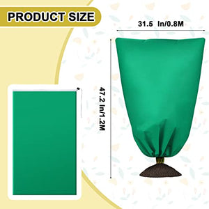 Shappy 8 Pcs Plant Covers Freeze Protection Frost Blankets for Outdoor Plants with Drawstring and Zipper Large Protectors Cover from Sun Cold Wind Pest Protector Bag (Green, 31.5 x 47.2 In)