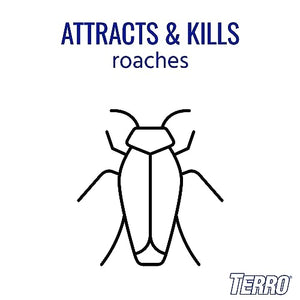 TERRO T500 Indoor Multi-Surface Roach Killing Bait Cockroach Killer - 6 Bait Stations, Black