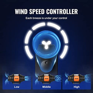 VEVOR Inline Duct Fan, 4-Inch 200 CFM with Variable Speed Controller, Quiet AC-motor Ventilation Exhaust Fan for Cooling Booster, Grow Tents, Hydroponics