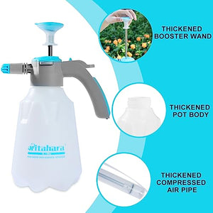 Kitahara 0.5 Gallon Handheld Pump Sprayer, 2L Pressure Garden Sprayer, 68 oz Lawn & Garden Water Spray Bottle with Pressure Relief Valve Adjustable Nozzle, for Yard Weeds Plant and Cleaning