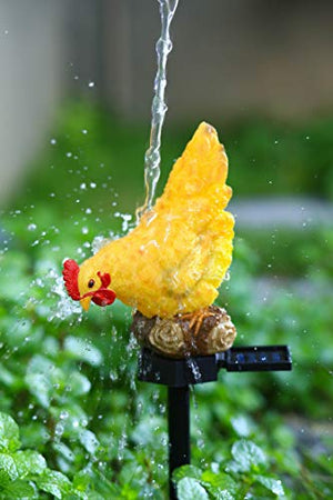 CHUANGFENG Solar Chicken Lights Chicken Statue Decorative Outdoor Chicken Solar Light Garden Decor for Outdoor Patio Yard Art Decoration