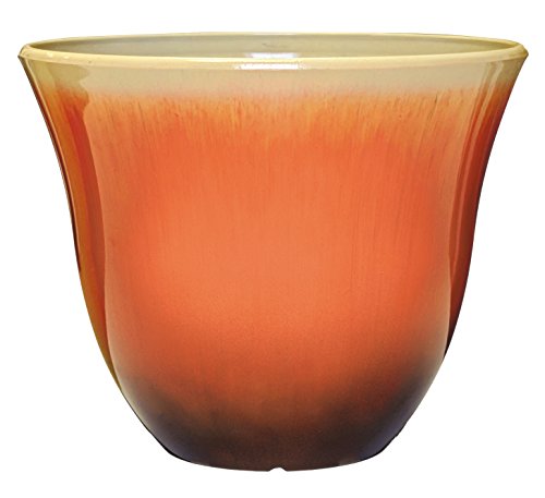 Classic Home and Garden Honeysuckle Resin Flower Pot Planter, Tequila Sunrise, 13"