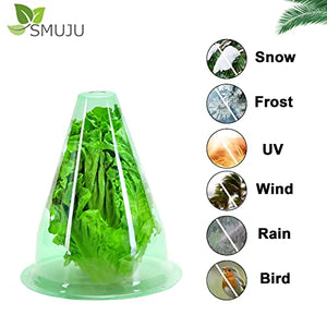 【12 Pieces】 Garden Cloches for Plants, Multifunctional Plant Covers Plant Protectors Transparent Bell Jar Cloches to Protect Plants from Birds, Slugs, Frost, Freeze Weather, 7.8" D x 9.4" H, Green
