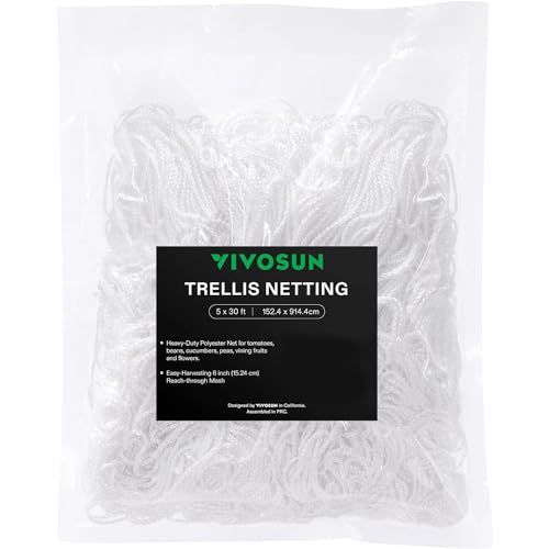 VIVOSUN Heavy-Duty Polyester Plant Trellis Netting 5 x 30ft 1 Pack