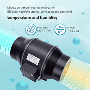 INKBIRD WiFi 6” Inline Duct Fan with Temperature Humidity Intelligent Controller IVC-001W, INKBIRD App - Ventilation Exhaust Fan for Heating Cooling Booster, Grow Tents, Hydroponics