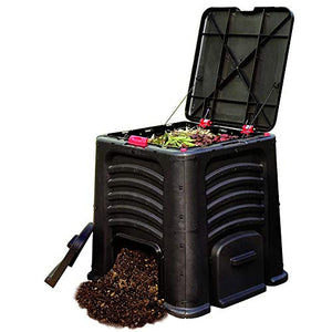Large Composting Tumbler, 115 Gallon Farm Composter, Oversized Outdoor Trash Can, Big Yard Waste Bins with Multi Vent, Garden Compost Bin with 4 Door