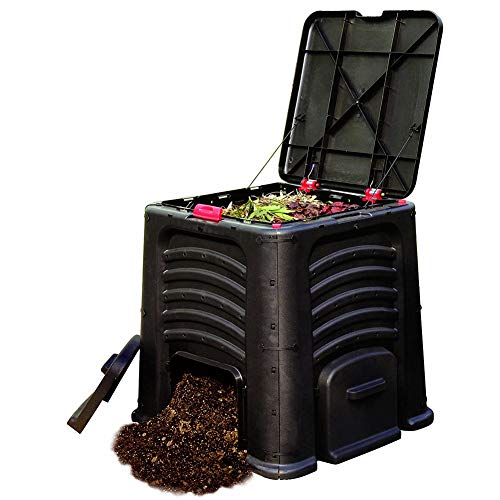 Large Composting Tumbler, 115 Gallon Farm Composter, Oversized Outdoor Trash Can, Big Yard Waste Bins with Multi Vent, Garden Compost Bin with 4 Door