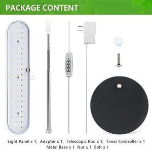 FOXGARDEN Grow Light, Full Spectrum Desktop Grow Lamp with Base, Bright LED Plant Light with Auto On/Off Timer 4/8/12H, 4 Dimmable Brightness, Height Adjustable, Ideal for Indoor Plants