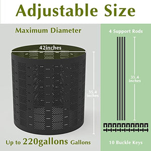SINCETHEN 220 Gallon Compost Bin, Expandable Out Door Composter Large Size Easy Assembly