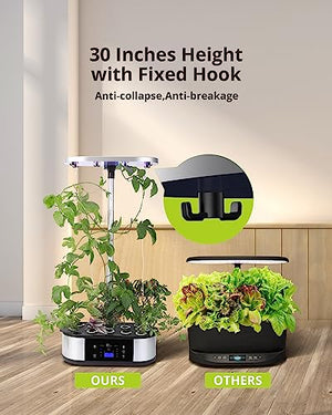 WiFi 12 Pods Hydroponics Growing System 36W Full Spectrum Grow Lights, 3 Planting Modes with Traction Hook, Silent Pump System, Automatic Timer, Up to 30" Height Adjustable, Ideal Gardening Gifts