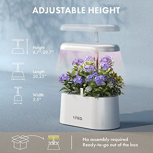 Hydroponics Growing System, LYKO 5 Pods Indoor Herb Garden with 70 LEDs Full-Spectrum Plant Grow Light, Hydroponic Herb Garden White,Gifts for Father or Mom