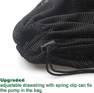 Hecaty 2 Pcs 12.2"x 15.9" Pump Barrier Bag, Pond Pump Filter Bag, Black Media Bag Large Pump Mesh Bag for Outdoor Water Ponds Filters (2Pcs-12.2"x 15.9")