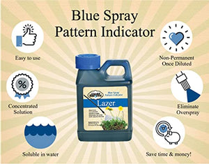 Liquid Harvest Lazer Blue Concentrated Spray Pattern Indicator 8 Ounces Perfect Weed Dye, Herbicide Fertilizer Marking Turf Mark and Marker