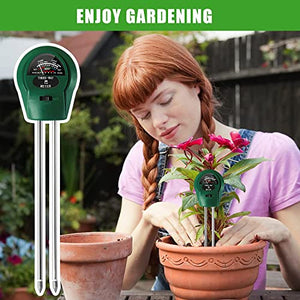 Soil Moisture Tester,3-in-1 Soil Hygrometer Sensor, Plant Water Meter,PH Soil Moisture Meter is Suitable for Garden,Indoor,and Outdoor Lawn Care(No Battery Needed)
