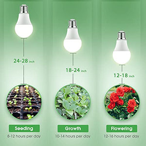 Briignite Grow Light Bulbs, LED Grow Light Bulb A19 Bulb, Full Spectrum, Plant Light Bulbs E26 Base, 11W Grow Bulb 100W Equivalent, Grow Light for Indoor Plants, Seed Starting, 2Pack